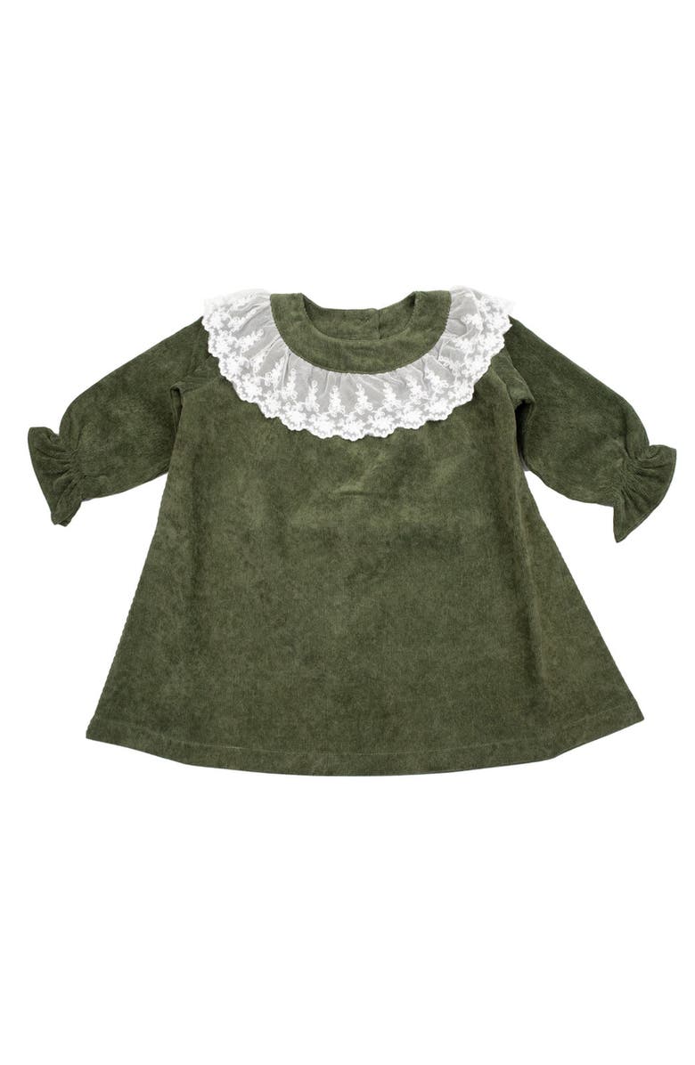 Cuclie Lace Collar Dress for Infant, Main, color, Green
