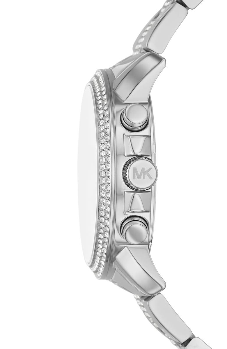 Michael Kors Brynn Crystal Quartz Chronograph Bracelet Watch, 40mm, Alternate, color, Silver