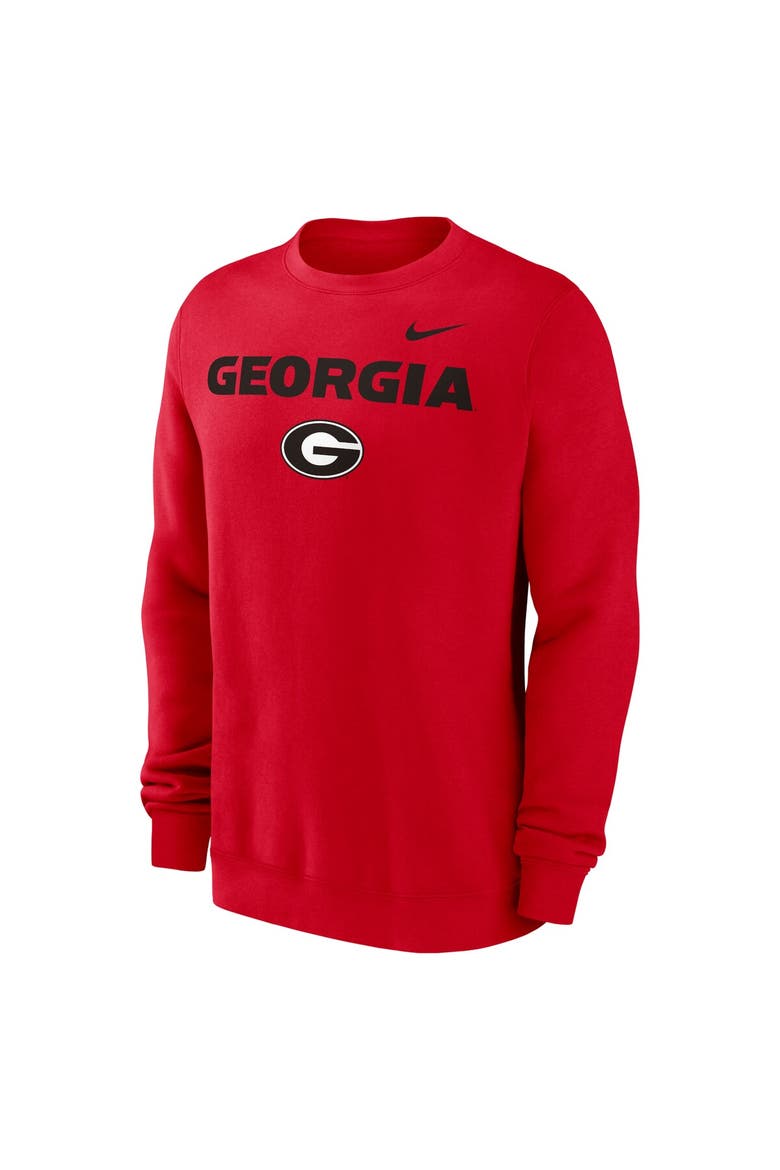 Men's Nike Red Georgia Bulldogs Primetime Primary Stack Pullover Sweatshirt, Alternate, color, Red