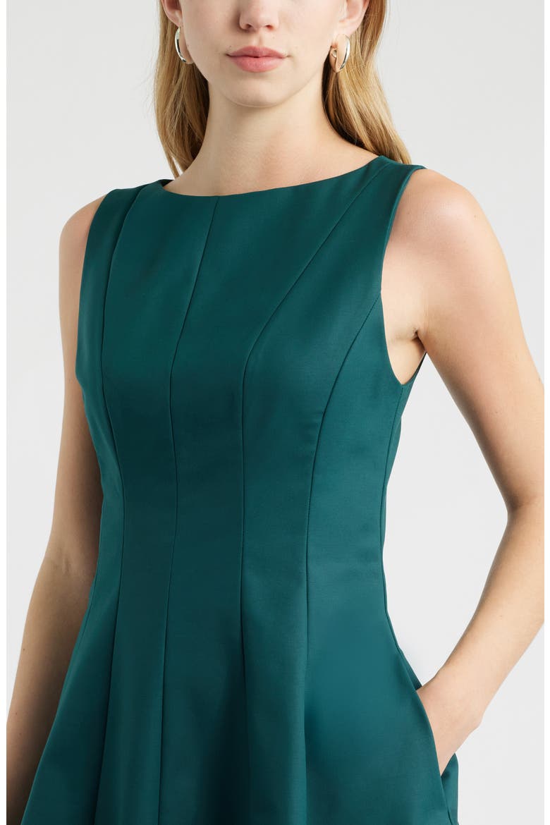 Seamed Fit & Flare Minidress, Alternate, color, GREEN PONDEROSA