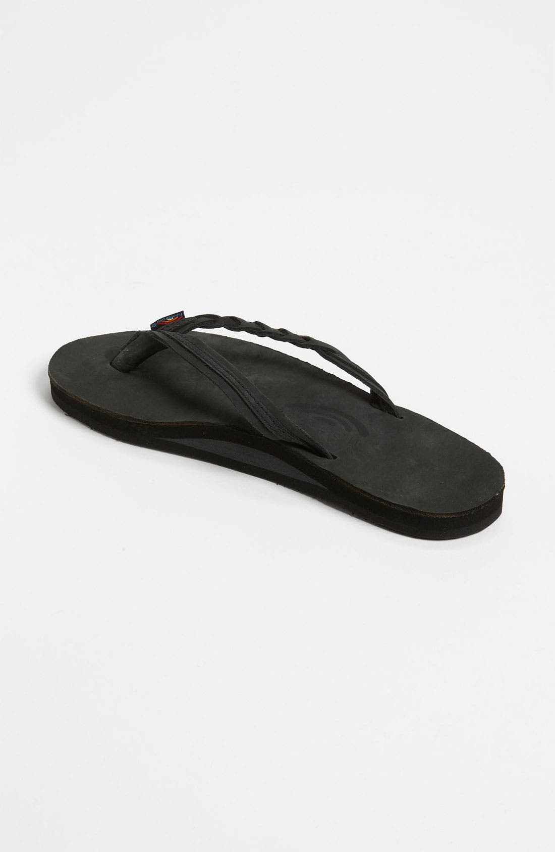 Rainbow<sup>®</sup> Rainbow 'Flirty' Braided Leather Flip Flop, Alternate, color, 