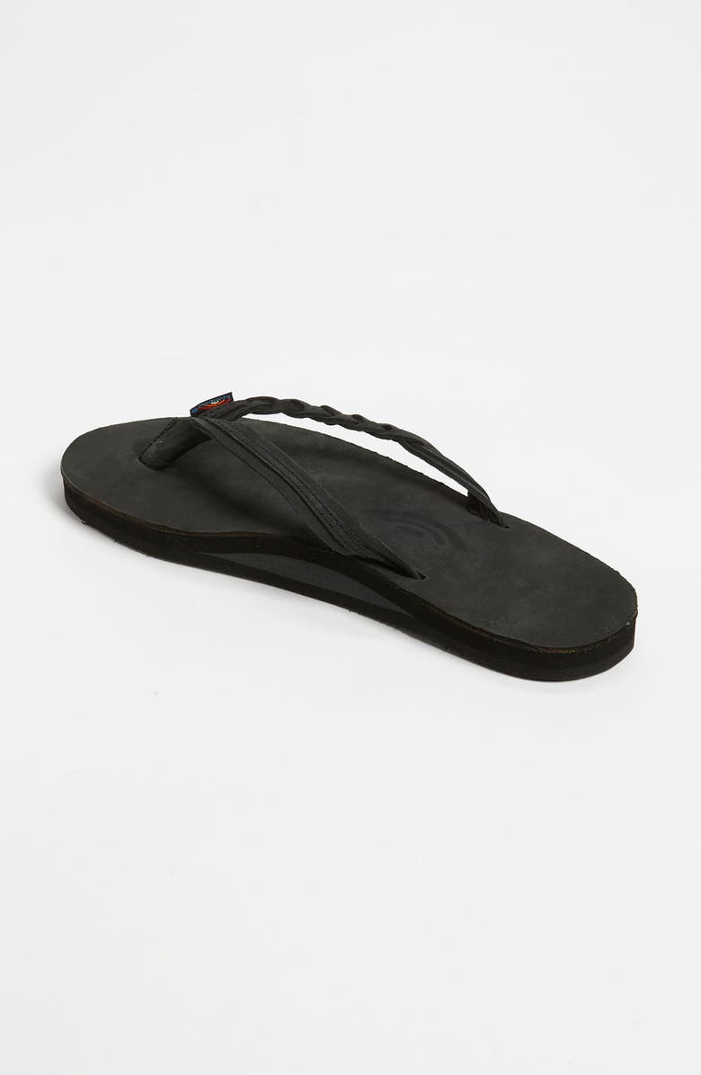 Rainbow<sup>®</sup> Rainbow 'Flirty' Braided Leather Flip Flop, Alternate, color,