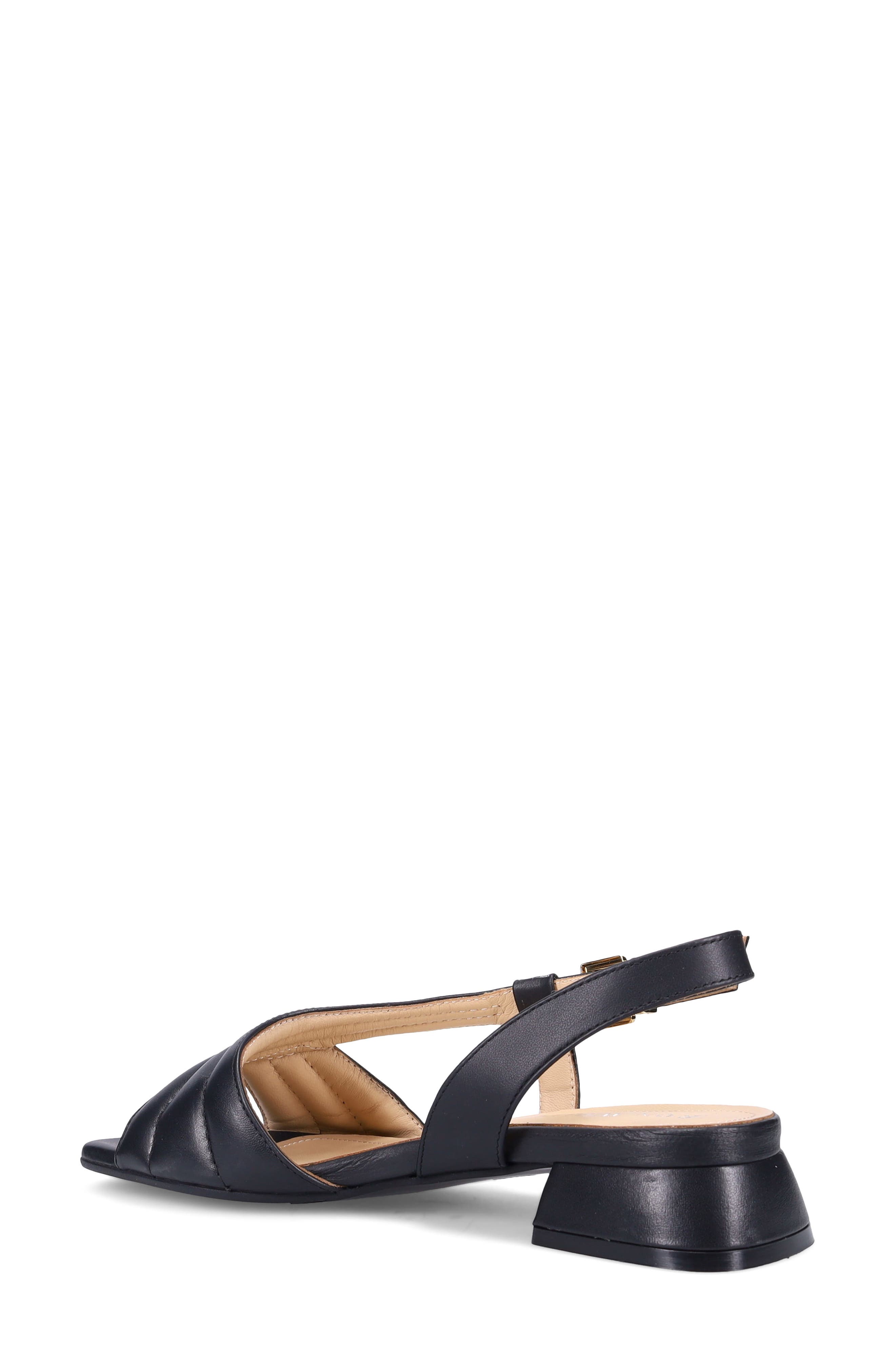 Ron White Blair Slingback Leather Sandal, Alternate, color, Onyx