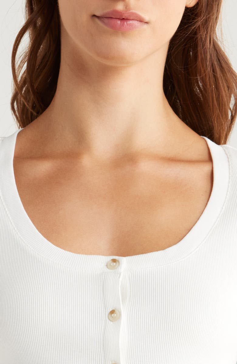 PAIGE Evette Short Sleeve Button-Up Sweater, Alternate, color, White