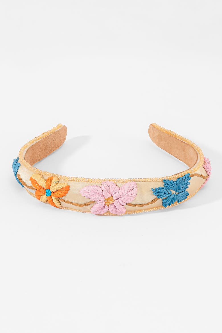 Palm Isle Floral Band, Alternate, color, Beige