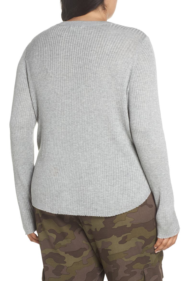 Easy Ribbed Sweater, Alternate, color, GREY MEDIUM HEATHER