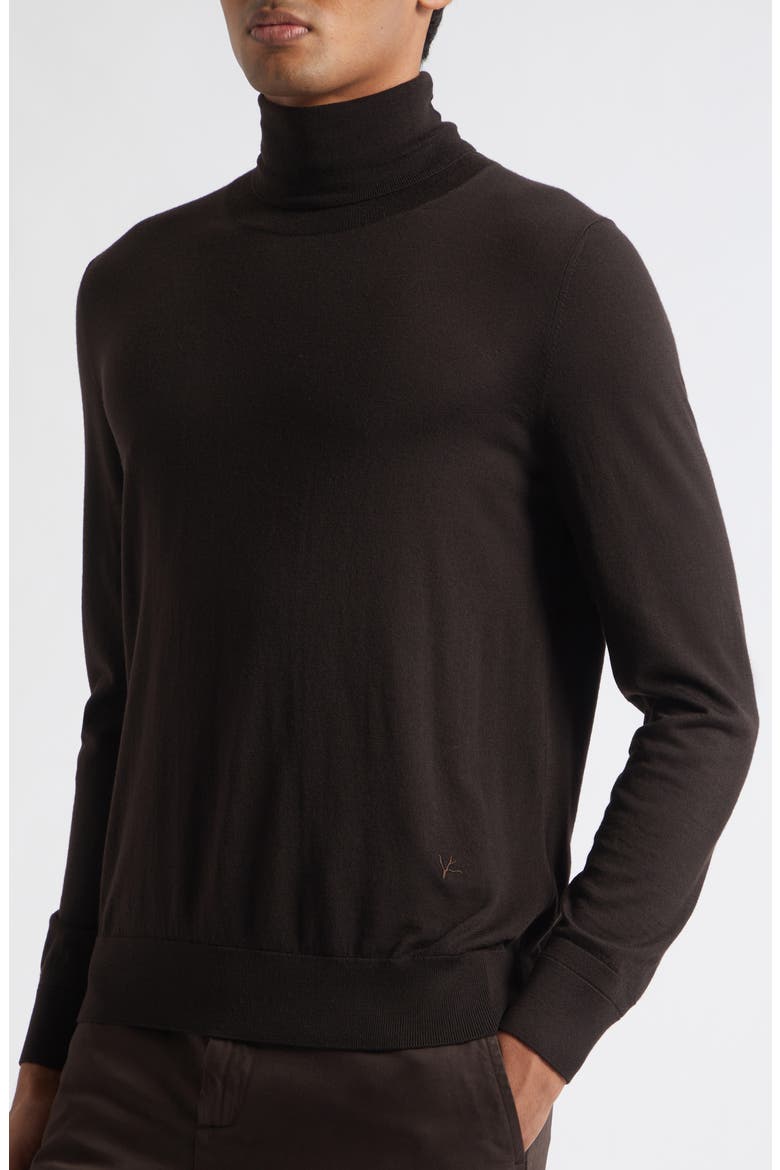 Wool Turtleneck Sweater, Alternate, color, DARK BROWN