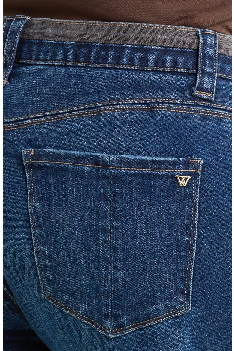 Contrast Trim Straight Leg Jeans, Alternate, color, BLUE