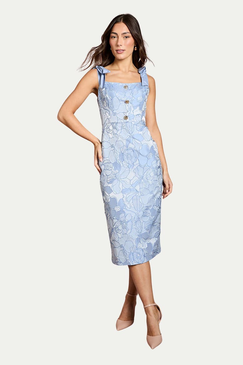 Button Detail Pencil Dress, Main, color, Blue