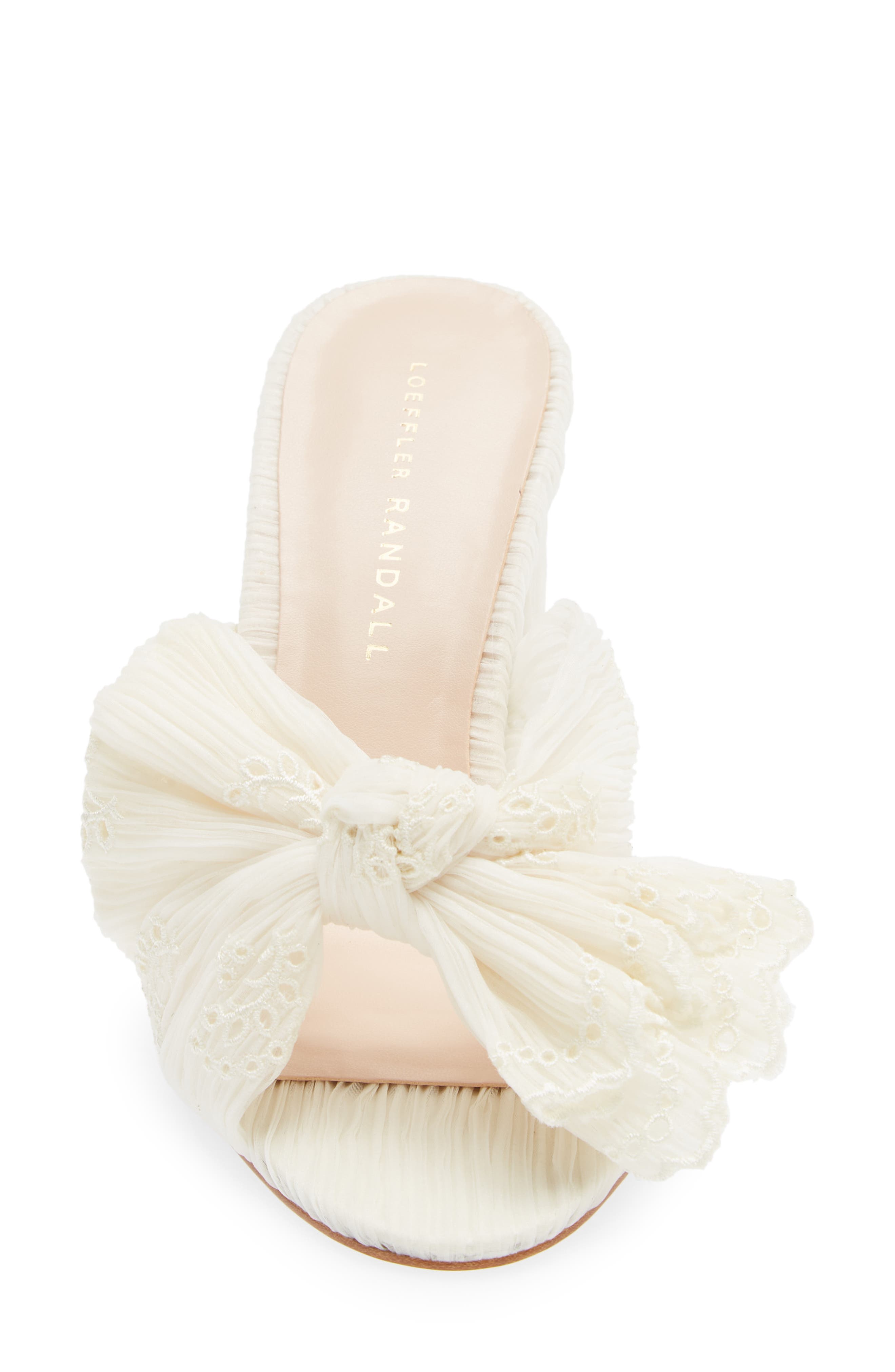 Loeffler Randall Penny Knotted Lamé Sandal, Alternate, color, Pearl Broderie