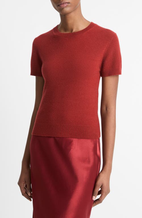 Vince Crewneck Tee In Ruby Ink