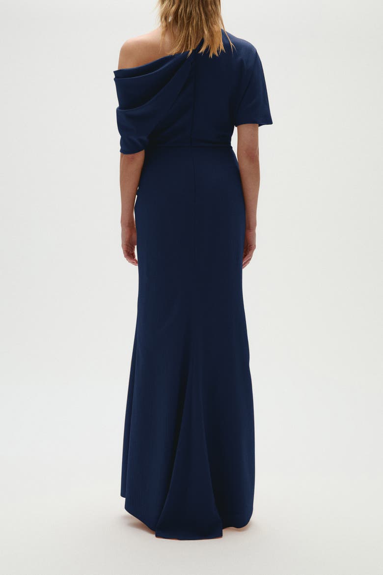 Pebble Crepe Slouch Dress, Alternate, color, Navy