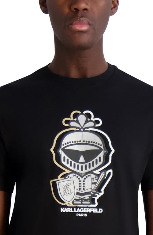 Karl Lagerfeld Paris Outline Karl Amour Cotton Graphic T-shirt In Black