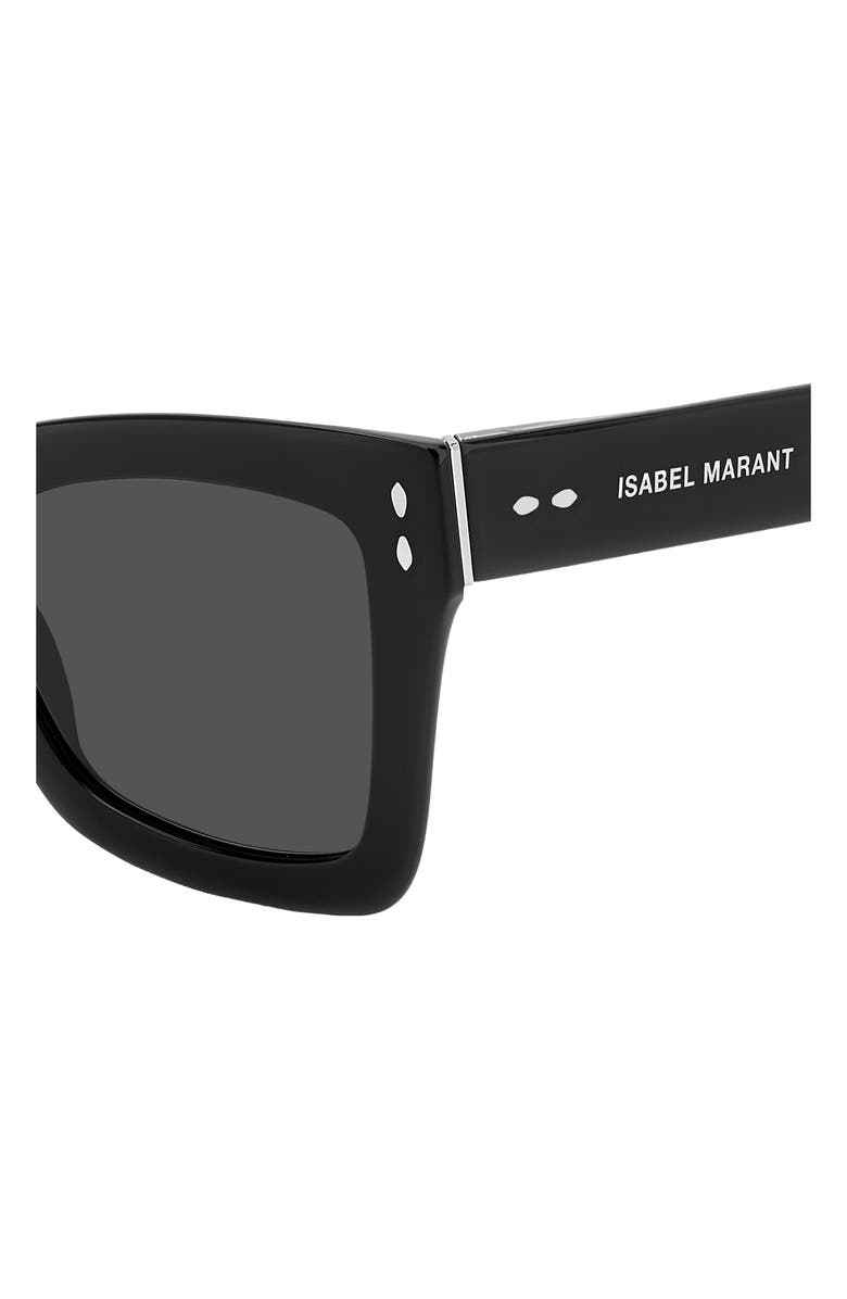 Isabel Marant 52mm Flared Rectangular Sunglasses, Alternate, color, Black / Grey