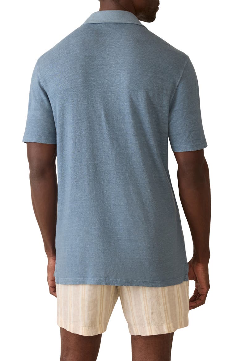 Linen Polo, Alternate, color, DEEP MARINE