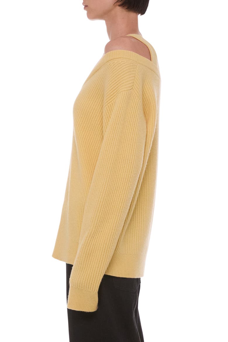 Double Layer Wool Sweater, Alternate, color, CORNSILK