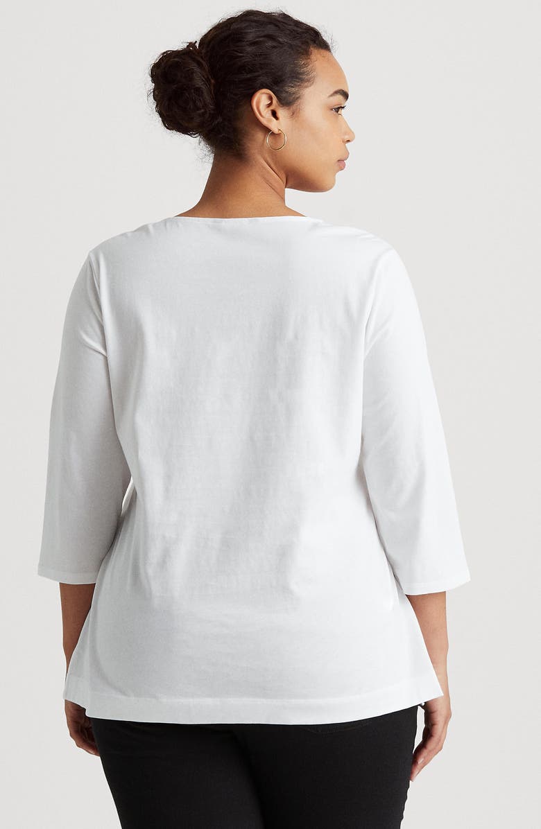 Lauren Ralph Lauren Split Neck Tunic, Alternate, color, White