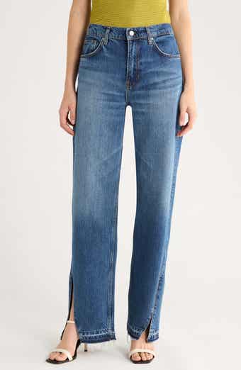 Reformation Val '90s Vented Release Hem Straight Leg Jeans
