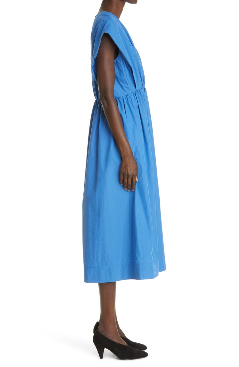 CO Gathered A-Line Poplin Midi Dress, Alternate, color,