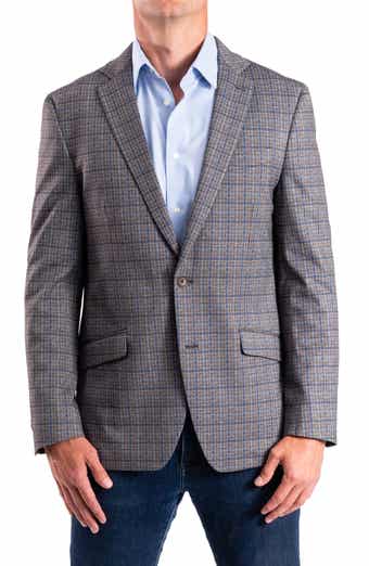 SAVILE ROW CO Tan Plaid Knit Sport Coat