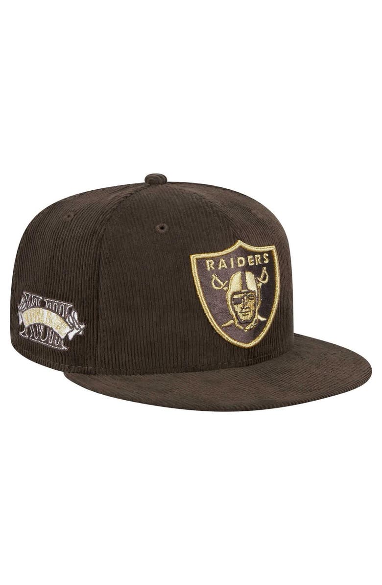 New Era Men's New Era  Brown Las Vegas Raiders Choco Cord 59FIFTY Fitted Hat, Alternate, color, 