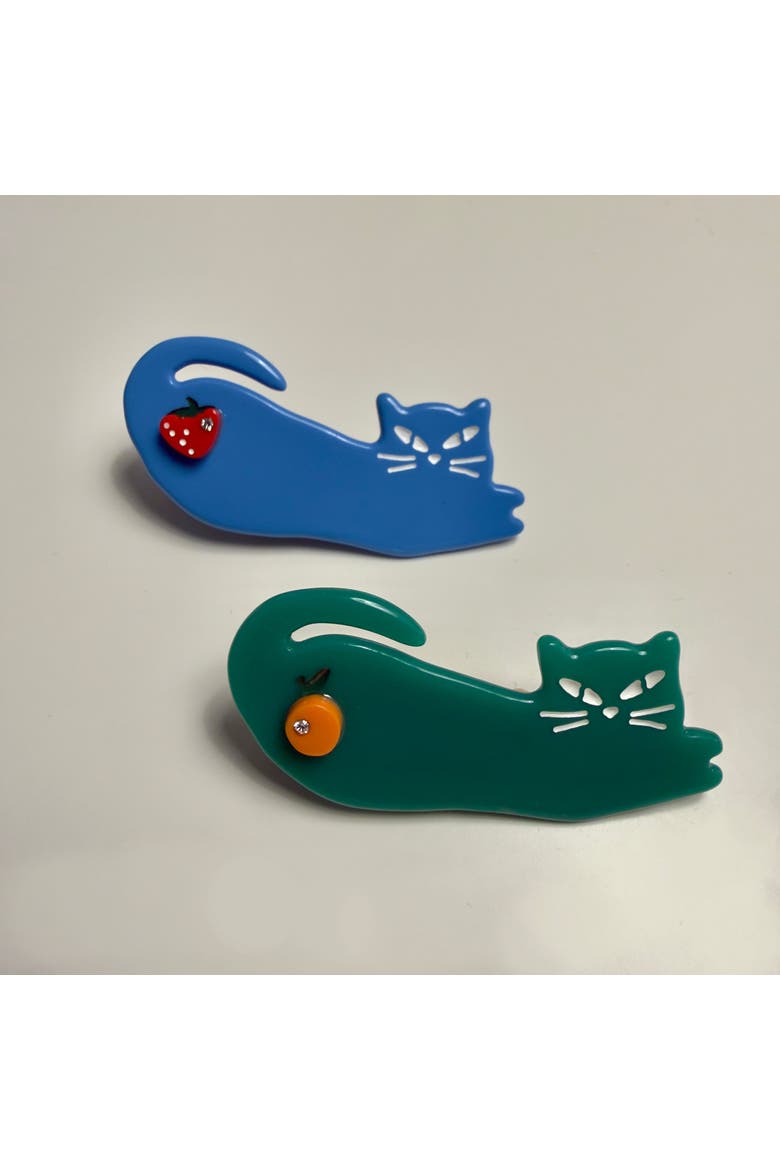 Fruit Cats Hair Clip Duo, Alternate, color, Multicolor