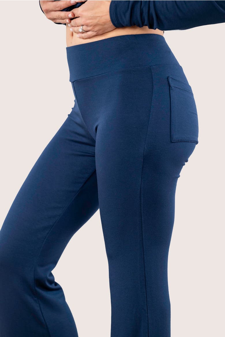 Butt, Seriously Petite Flare Lounge & Sleep Pants with Pockets, Main, color, Navy