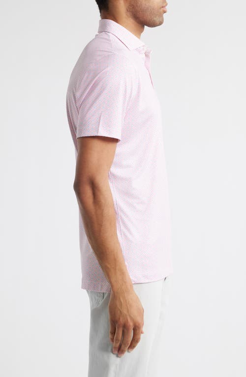 Johnnie-o Emillio Geo Print Prep-formance Golf Polo In Lobster