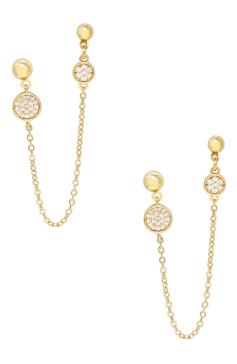 Ettika Chain Drop Double Post Earrings, Main, color,
