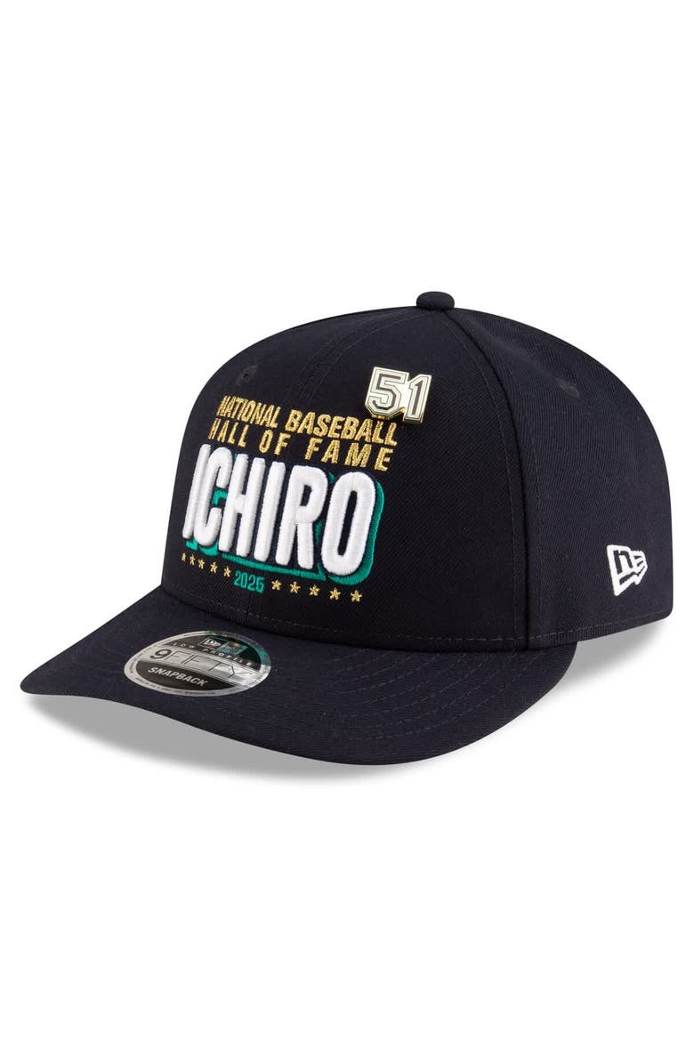 New Era Men's  New Era Ichiro Suzuki Navy Seattle Mariners 2025 Baseball Hall of Fame Low Profile 9FIFTY Snapback Hat, Alternate, color, Navy