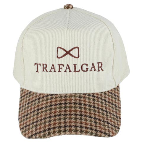 's 5 Panel Corduroy Baseball Hat with Plaid Brim
