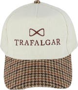 Trafalgar 's 5 Panel Corduroy Baseball Hat with Plaid Brim