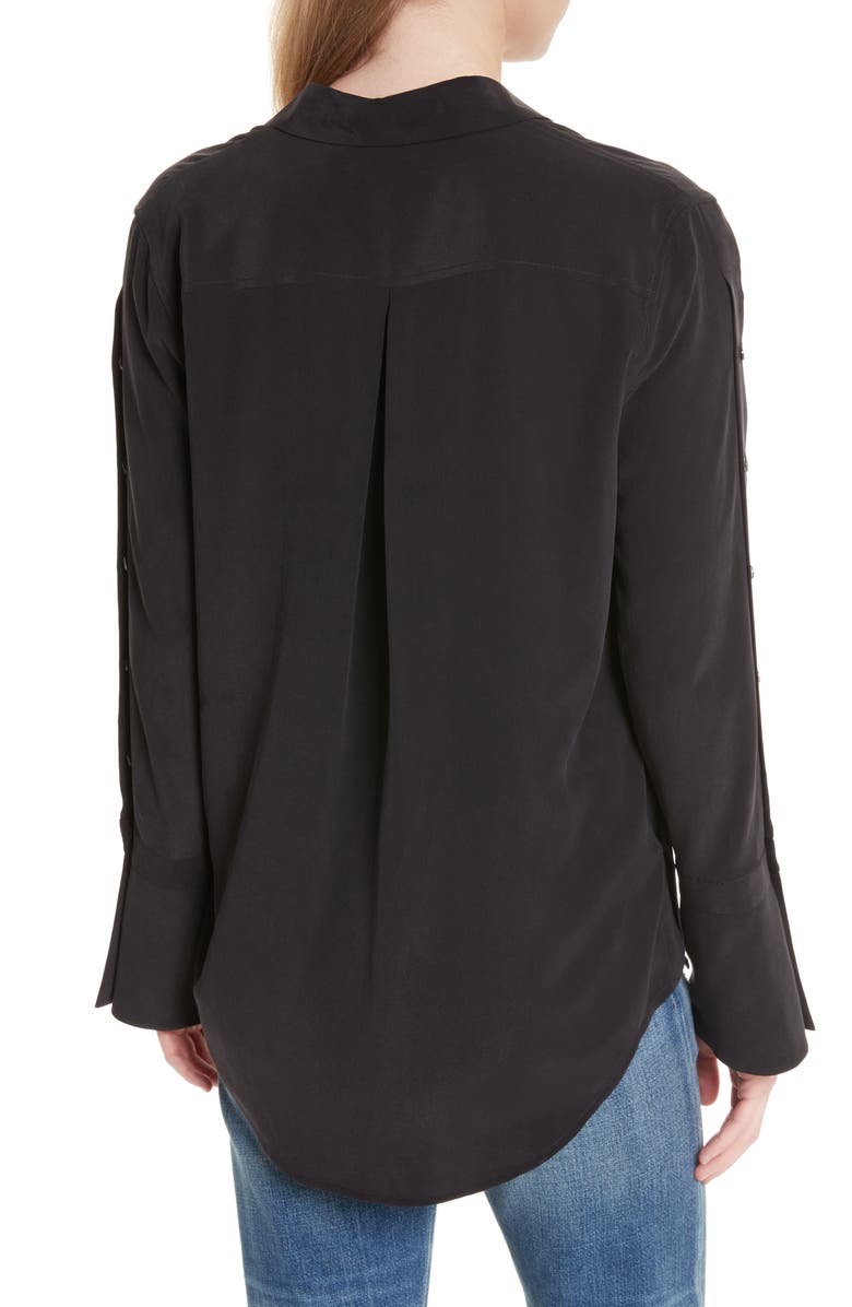 Equipment Rossi Button Detail Silk Shirt, Alternate, color, 