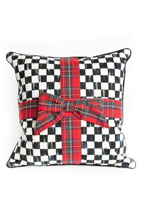 Courtly Check Tartan Bow Accent Pillow