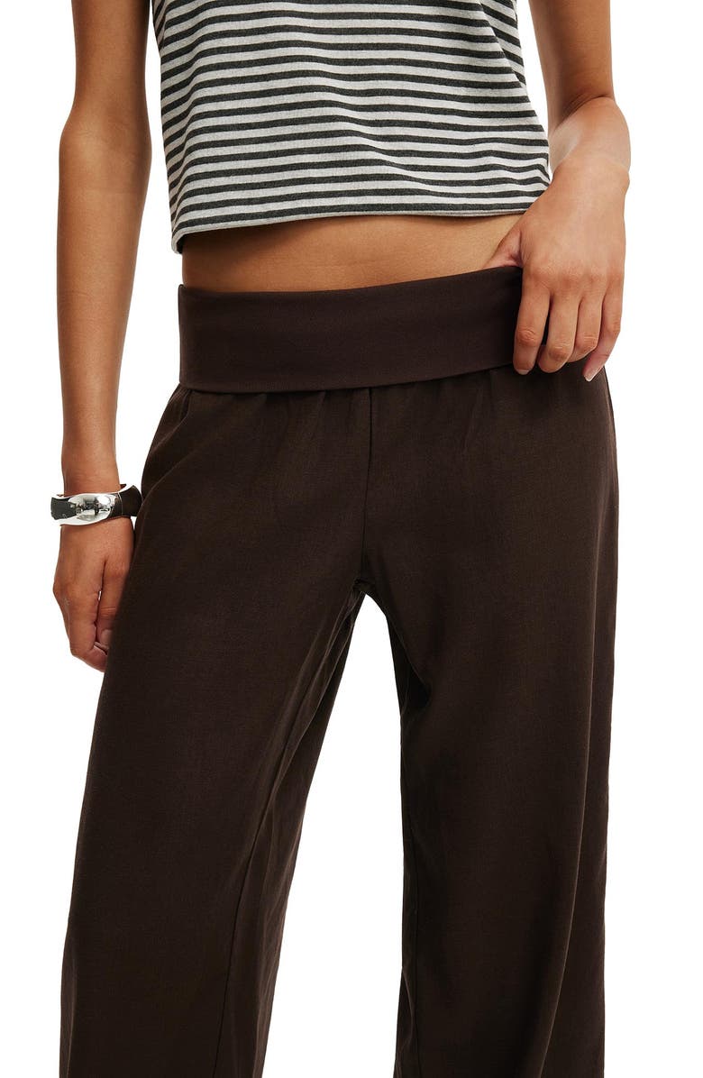 Cotton On Women's Haven Fold Over Pant, Alternate, color, Dark Oak