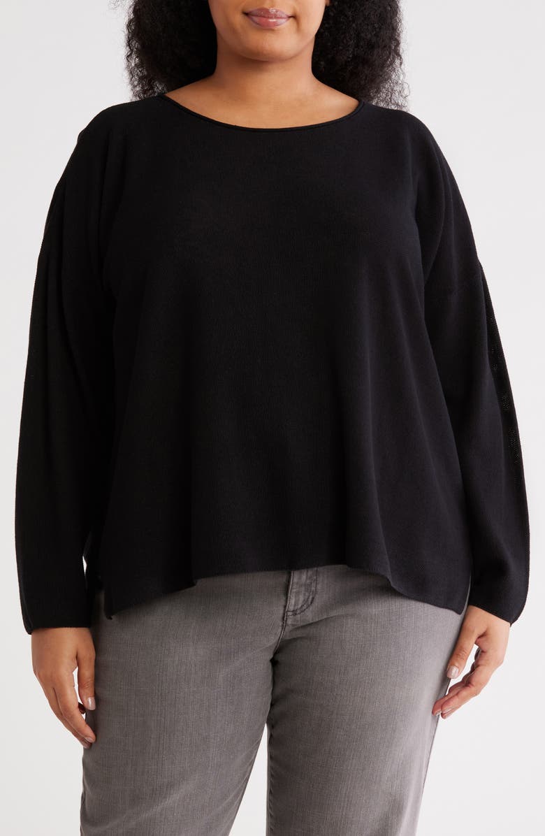 Eileen Fisher Boxy Organic Linen & Organic Cotton Sweater, Main, color, 