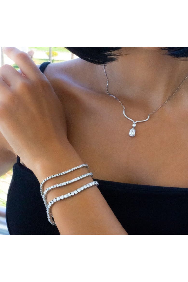 Sterling Silver Tennis Bracelet - 3mm, Alternate, color, Silver