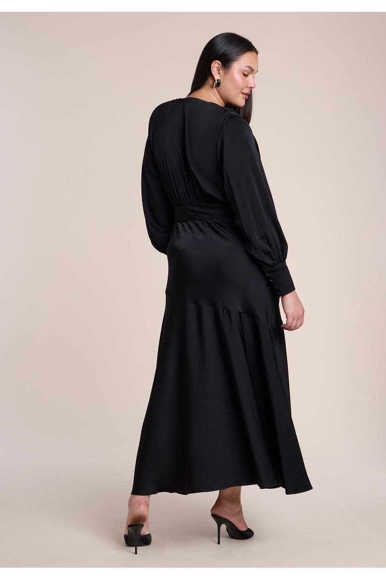 Satin Maxi Dress, Alternate, color, BLACK ONYX