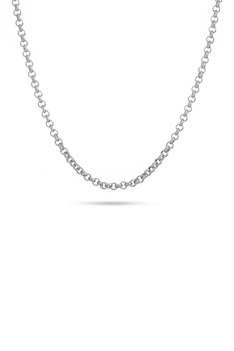 Men's Rolo Chain Necklace, Main, color, SILVER