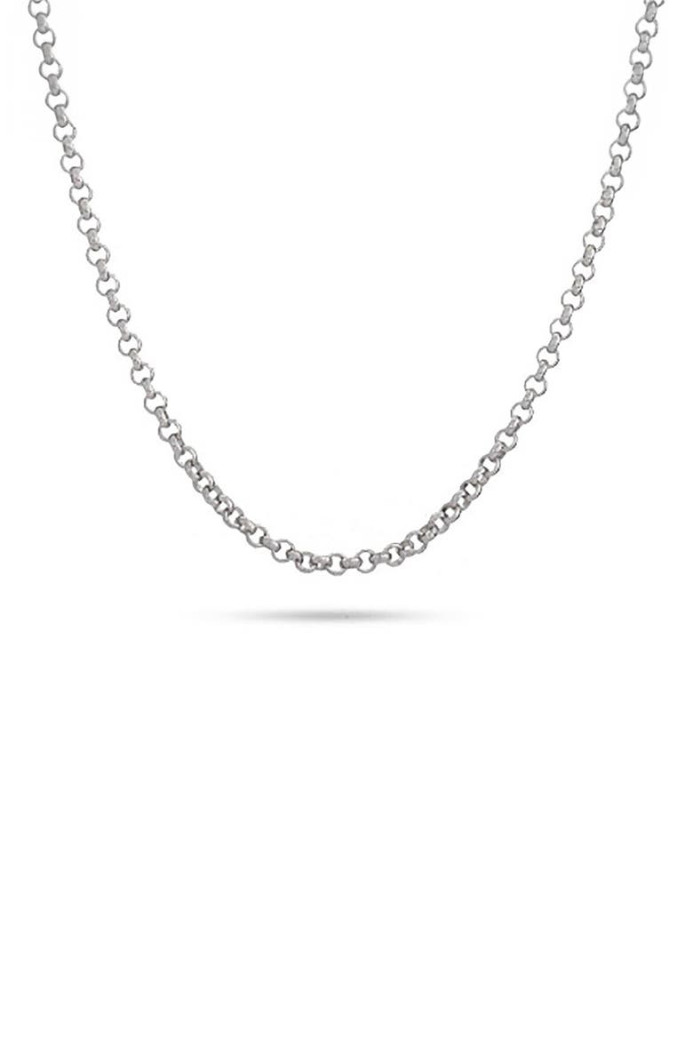 Brook and York Men's Rolo Chain Necklace, Main, color, Silver