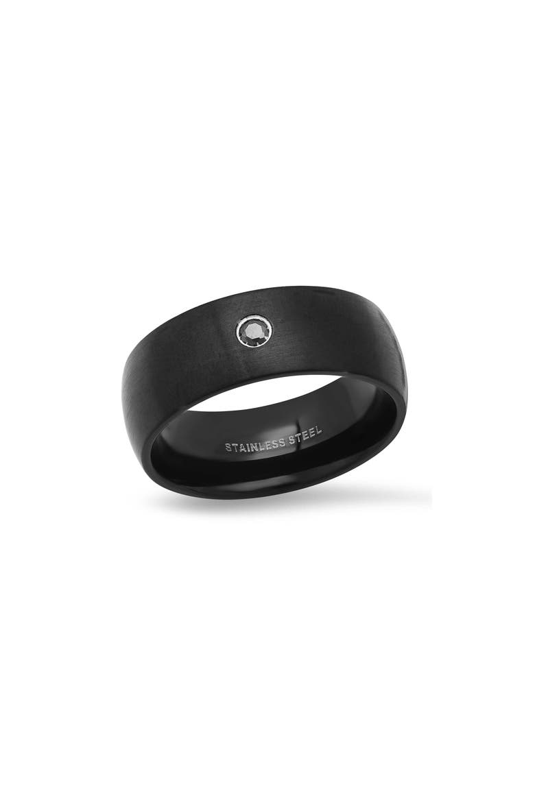 Men's Black Ion Plated Stainless Steel Ring, Main, color, BLACK