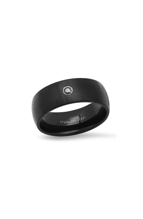 Men's Black Ion Plated Stainless Steel Ring