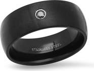 STEELTIME Men's Black Ion Plated Stainless Steel Ring