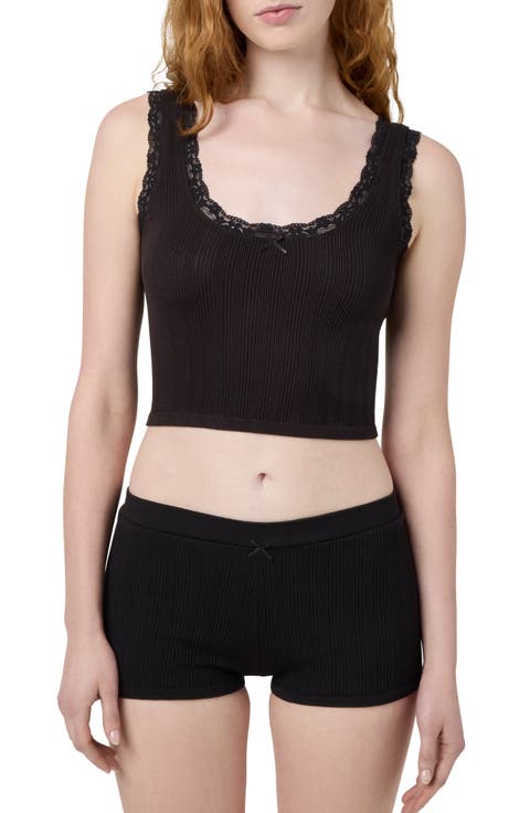 Lace Trim Crop Tank