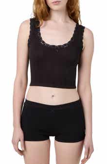 Lace Trim Crop Tank