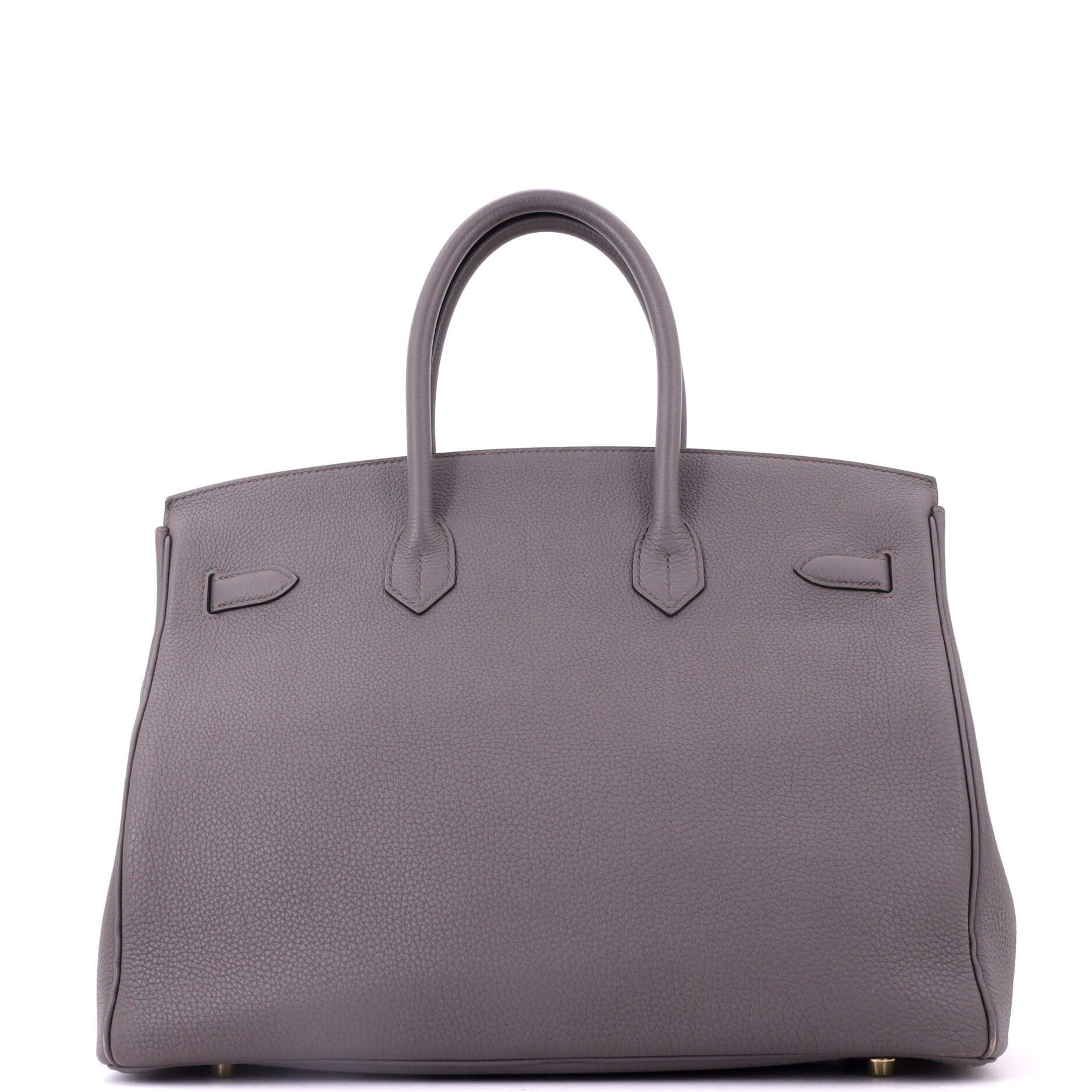 Pre-Owned Hermes Birkin Handbag Grey Togo with Gold Hardware 35, Alternate, color, Etain