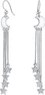 BLING JEWELRY Celestial Moon & Star Drop Earrings