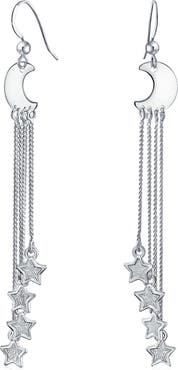 BLING JEWELRY Celestial Moon & Star Drop Earrings