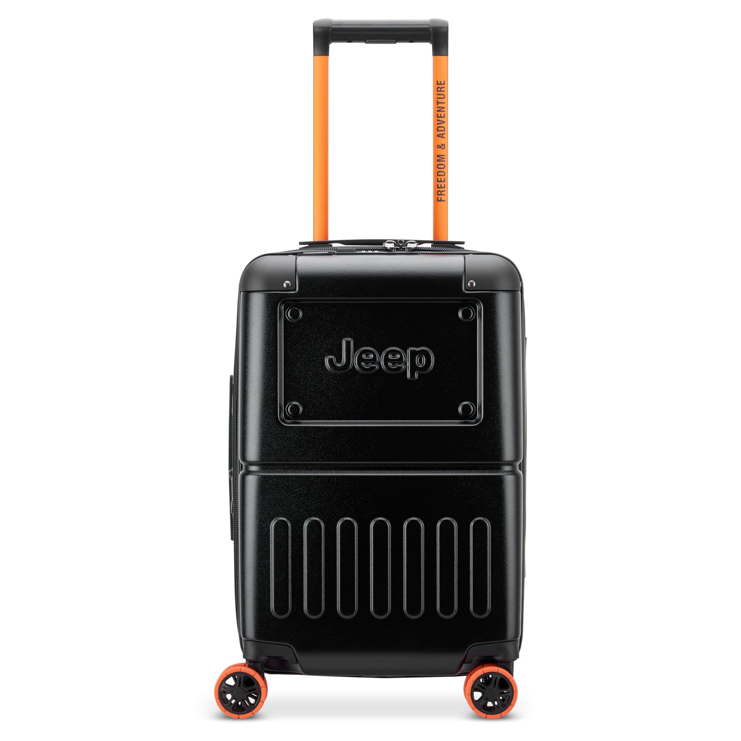 JEEP JH002B Carry-On 19 Inch Hardside Expandable Luggage with Spinner Wheels, Main, color, Black