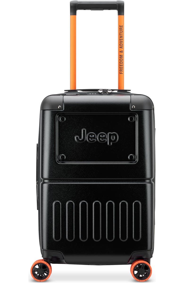 JEEP JH002B Carry-On 19 Inch Hardside Expandable Luggage with Spinner Wheels, Main, color, Black